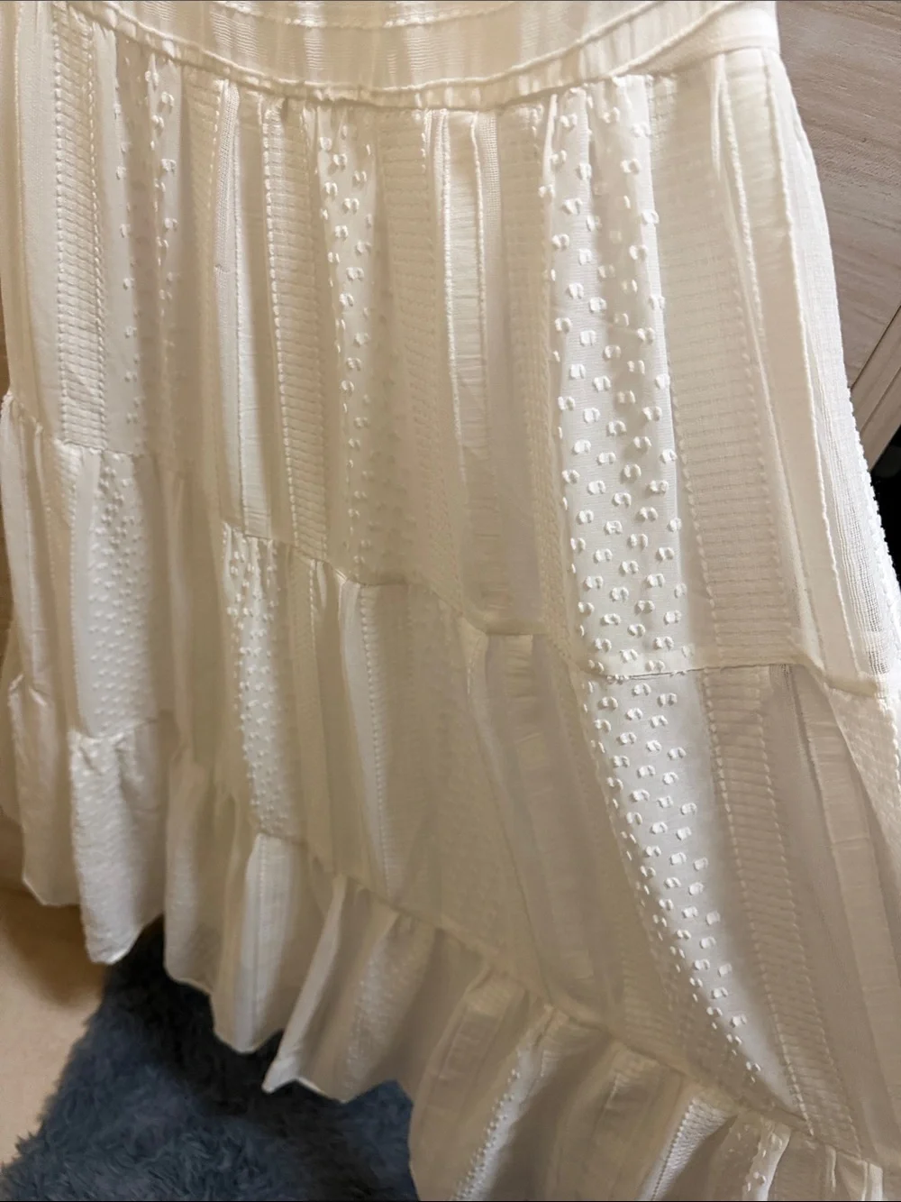 J. Crew White Sleeveless Midi Dress with Textured Dot Detail Size S #010